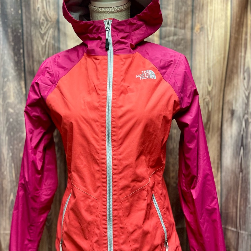 The North Face Red and Pink spring jacket with Hood